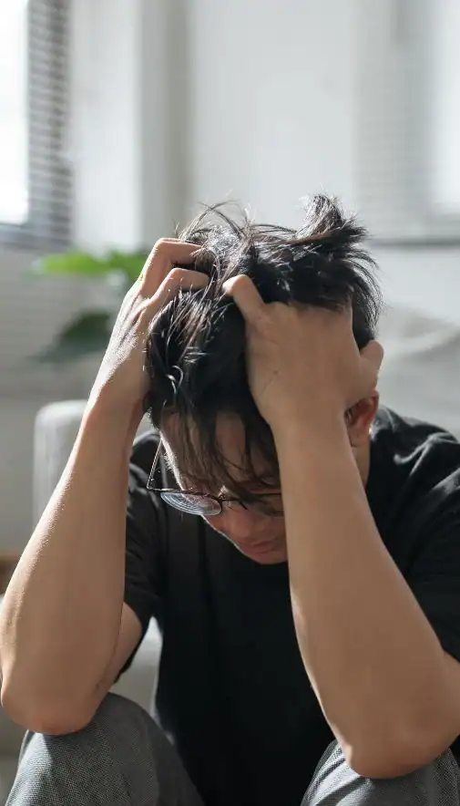 Image of upset man because of erectile dysfunction symptoms Southend-on-Sea